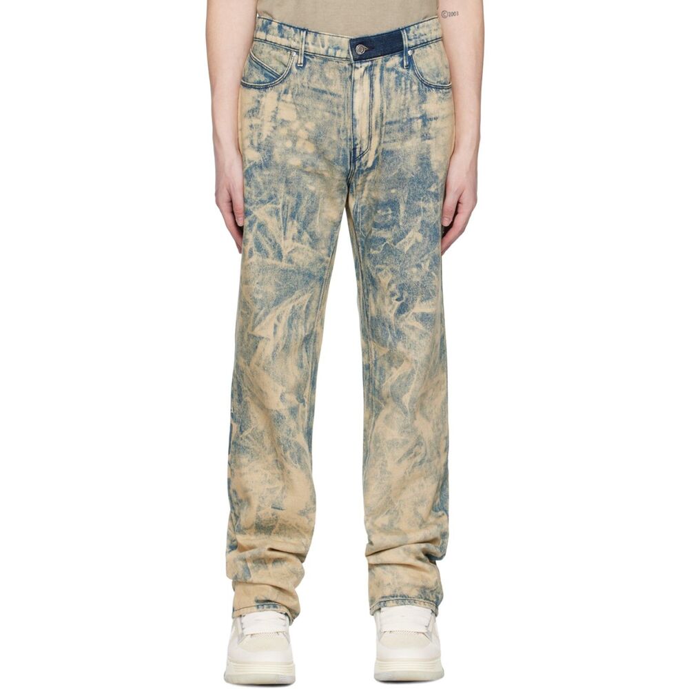 RTA Mens Jeans Size 33 Blue Acid Wash Straight Leg JONAS Luxury Streetwear $425